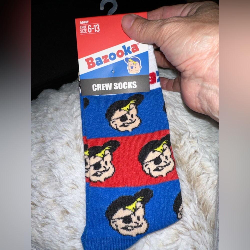Bazooka gum socks men 6-13 new